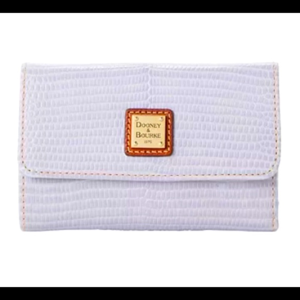 Dooney & Bourke Lizard Embossed Flap Wallet -Lilac